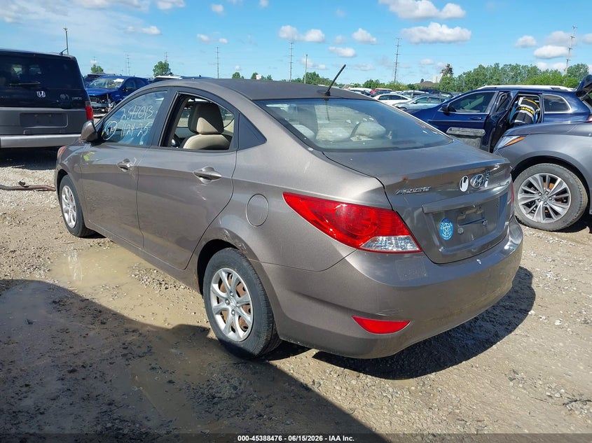 2013 Hyundai Accent VIN KMHCT4AE0DU496708 IAAI salvage auction — NORMAL WEAR, Original (Ohio), sold $225 on 2026-07-29 (photo 3)