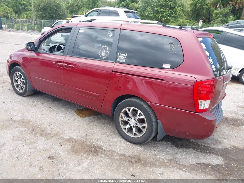 2014 Kia SEDONA VIN KNDMG4C76E6587497 IAAI salvage auction — REAR END, Rebuildable (Florida), sold $1,350 on 2026-07-09 (photo 3)