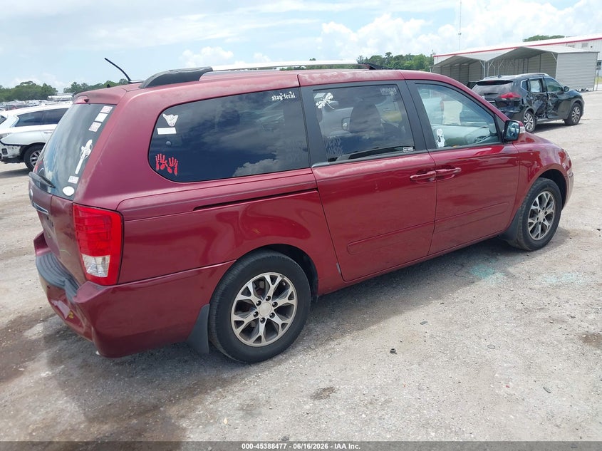 2014 Kia SEDONA VIN KNDMG4C76E6587497 IAAI salvage auction — REAR END, Rebuildable (Florida), sold $1,350 on 2026-07-09 (photo 4)