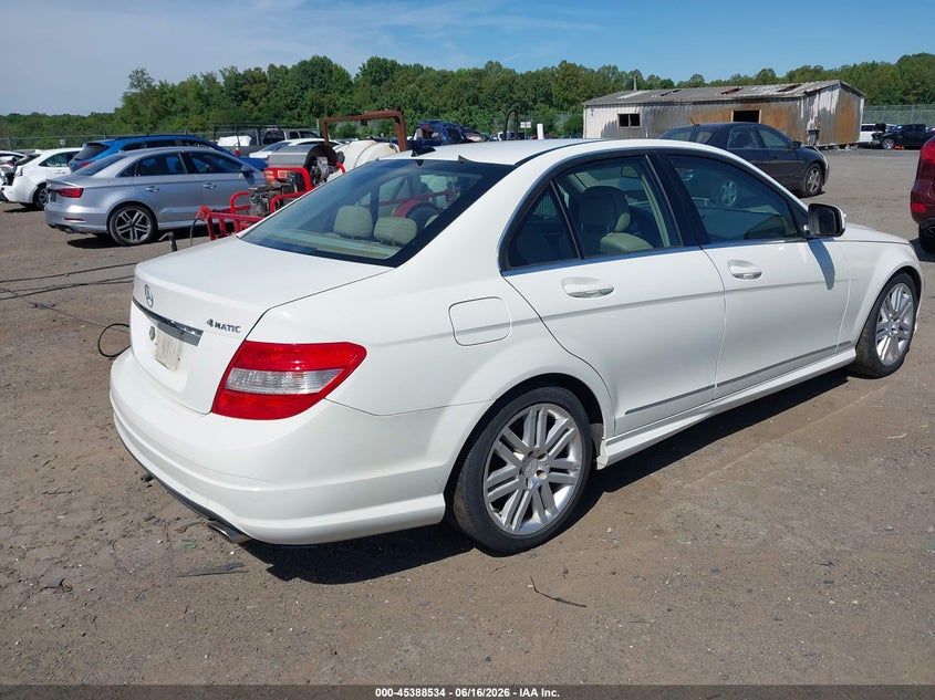 2009 Mercedes-benz C class VIN WDDGF81X99R074541 IAAI salvage auction — UNKNOWN, Clear (Virginia), sold $25 on 2026-07-06 (photo 4)