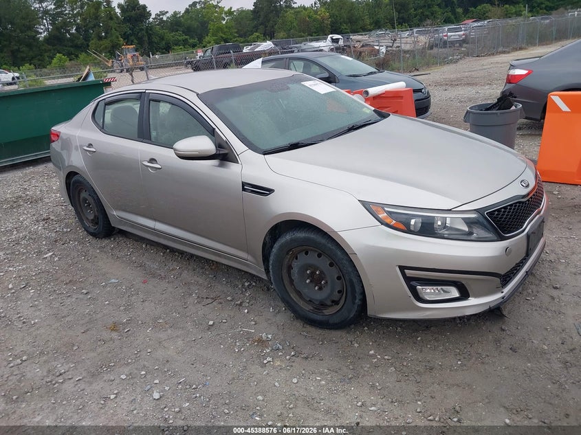 2015 Kia Optima VIN KNAGM4A71F5538446 IAAI salvage auction — NORMAL WEAR, Original (Vermont), sold $425 on 2026-07-28 (photo 1)