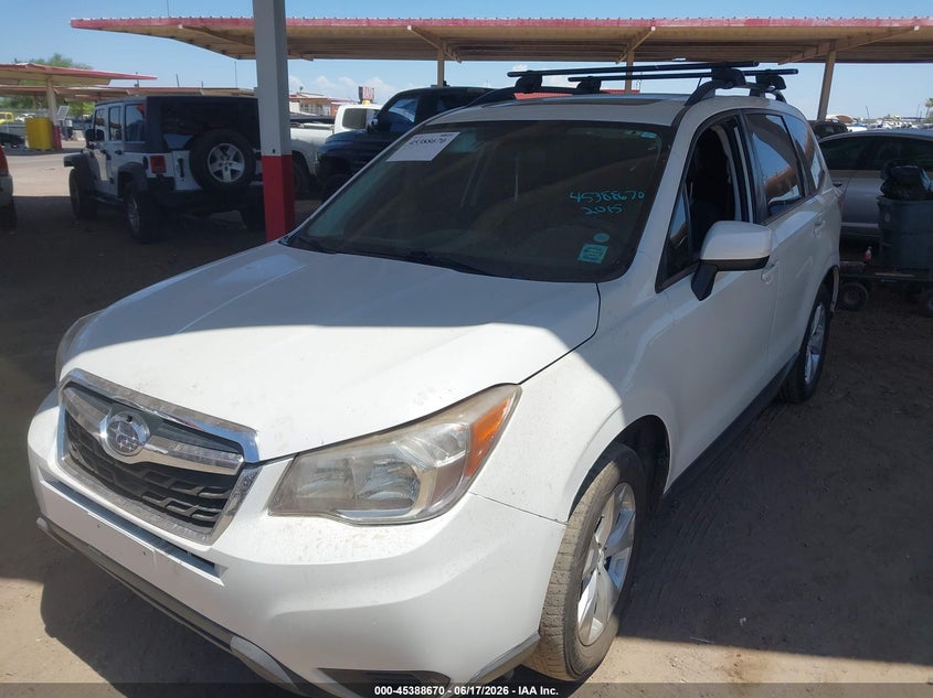 2015 Subaru Forester VIN JF2SJADC8FH551160 IAAI salvage auction — FRONT END, Restored (Arizona), sold $900 on 2026-07-28 (photo 2)