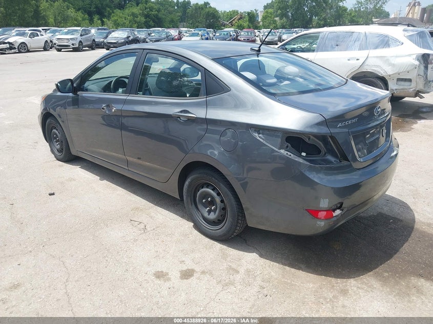2012 Hyundai Accent VIN KMHCT4AE5CU253622 IAAI salvage auction — REAR END, Salvage (Kansas), sold $600 on 2026-07-09 (photo 3)