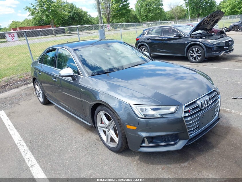 2018 Audi S4 VIN WAUC4BF42JA003837 IAAI salvage auction — REAR END, Clear (New Jersey), sold $7,100 on 2026-07-27 (photo 1)
