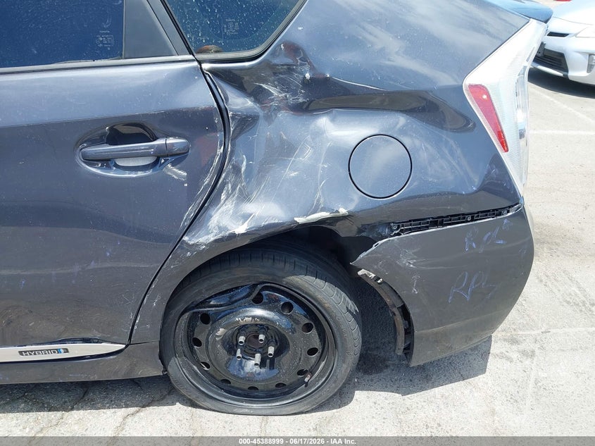 2011 Toyota Prius VIN JTDKN3DU7B1365720 IAAI salvage auction — REAR END, Salvage (California), sold $925 on 2026-07-31 (photo 6)