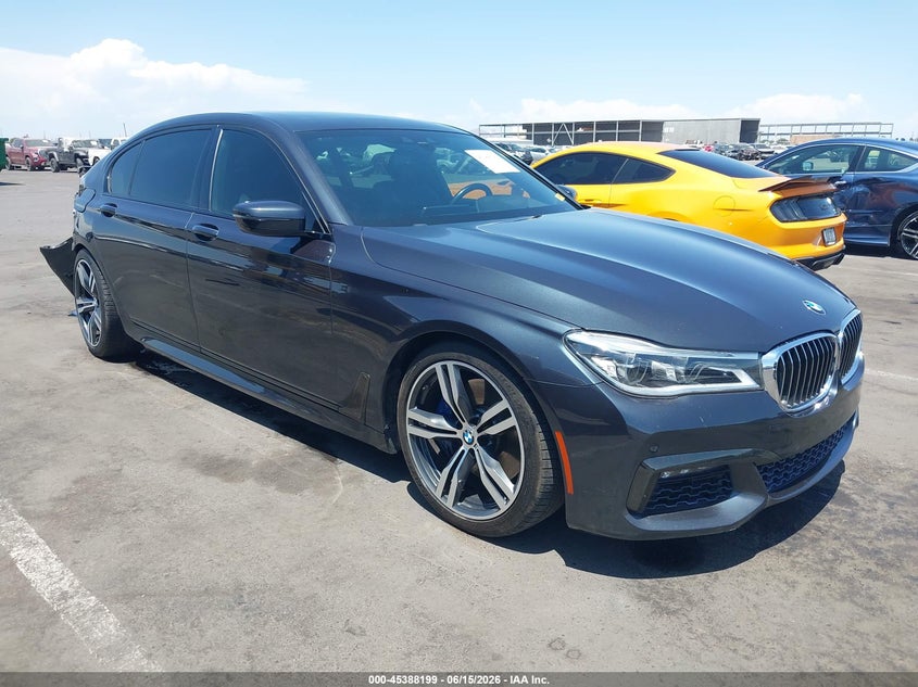 2018 BMW 7er VIN WBA7F0C54JGM22590 IAAI salvage auction — REAR END, Salvage Title, sold $6,575 on 2026-08-18 (photo 1)
