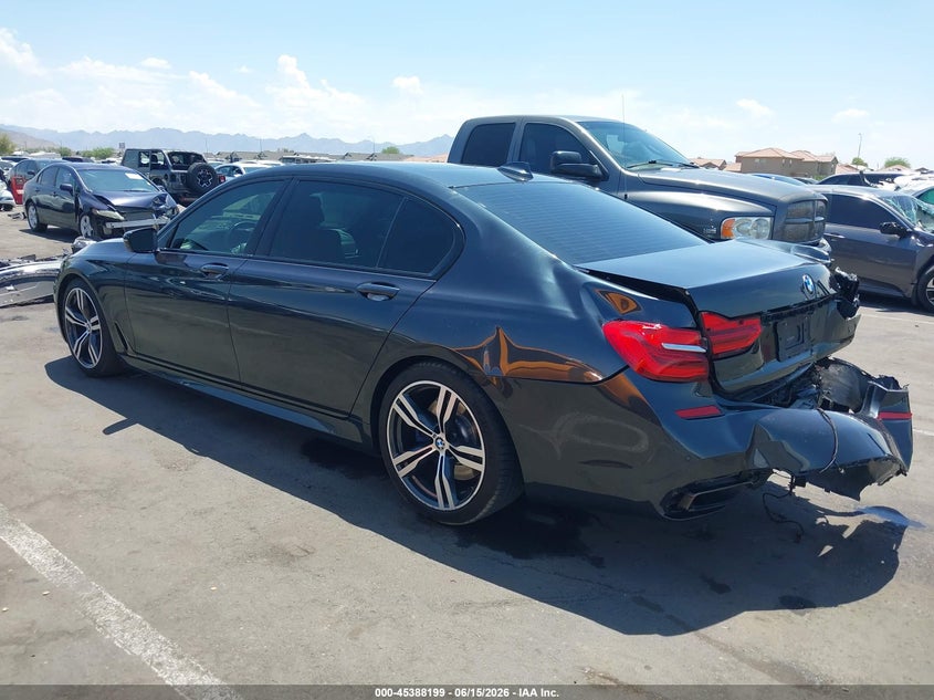 2018 BMW 7er VIN WBA7F0C54JGM22590 IAAI salvage auction — REAR END, Salvage Title, sold $6,575 on 2026-08-18 (photo 3)