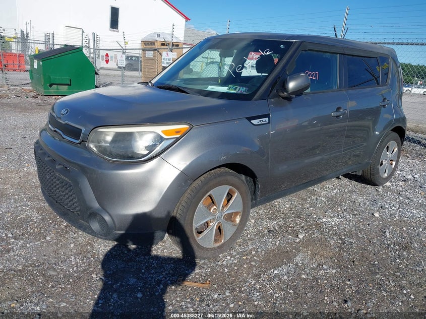 2015 Kia Soul VIN KNDJN2A29F7201171 IAAI salvage auction — NORMAL WEAR, Clear (Pennsylvania), sold $425 on 2026-07-29 (photo 2)