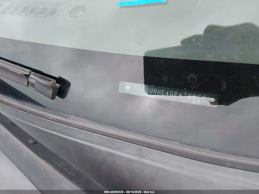 2016 Toyota Corolla VIN 5YFBURHE4GP476656 IAAI salvage auction — NORMAL WEAR, Original (Texas), sold $3,750 on 2026-07-06 (photo 9)