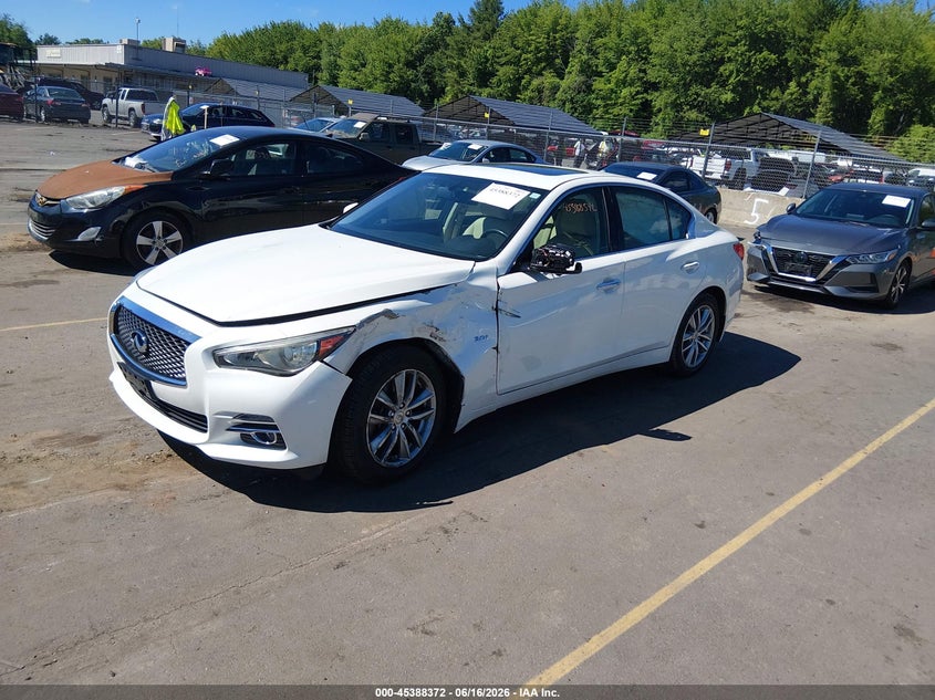 2016 Infiniti Q50 VIN JN1EV7AR0GM341286 IAAI salvage auction — LEFT FRONT, Salvage Title, sold $3,150 on 2026-07-16 (photo 2)
