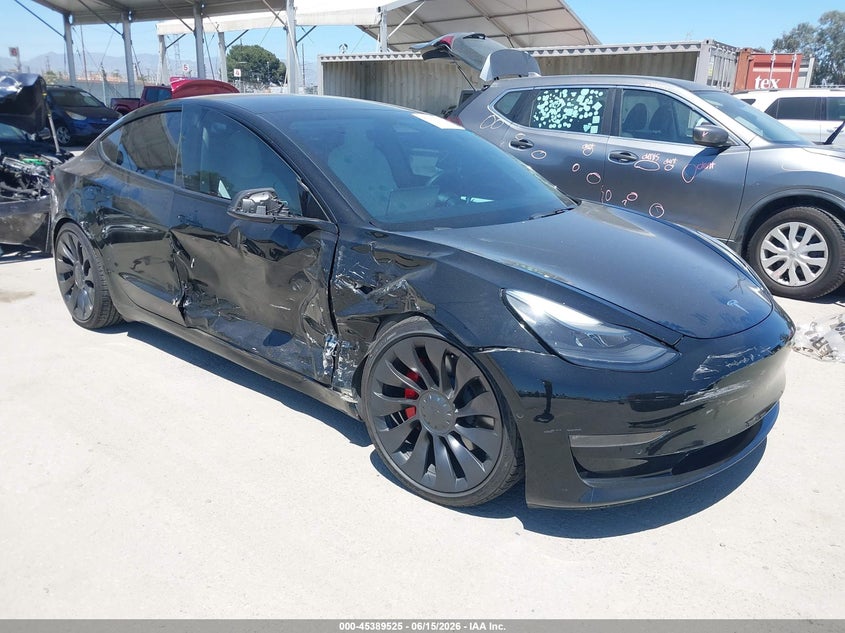 2022 Tesla Model 3 VIN 5YJ3E1EC6NF275887 IAAI salvage auction — RIGHT SIDE, Salvage (California), sold $11,700 on 2026-07-15 (photo 1)