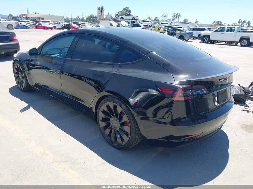 2022 Tesla Model 3 VIN 5YJ3E1EC6NF275887 IAAI salvage auction — RIGHT SIDE, Salvage (California), sold $11,700 on 2026-07-15 (photo 3)
