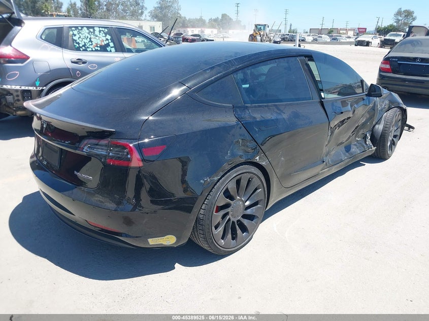 2022 Tesla Model 3 VIN 5YJ3E1EC6NF275887 IAAI salvage auction — RIGHT SIDE, Salvage (California), sold $11,700 on 2026-07-15 (photo 4)