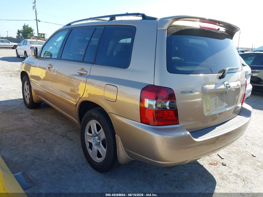 2007 Toyota Highlander VIN JTEGD21A370160661 IAAI salvage auction — NORMAL WEAR, Clear - Dealer Only (California), sold $900 on 2026-07-09 (photo 3)