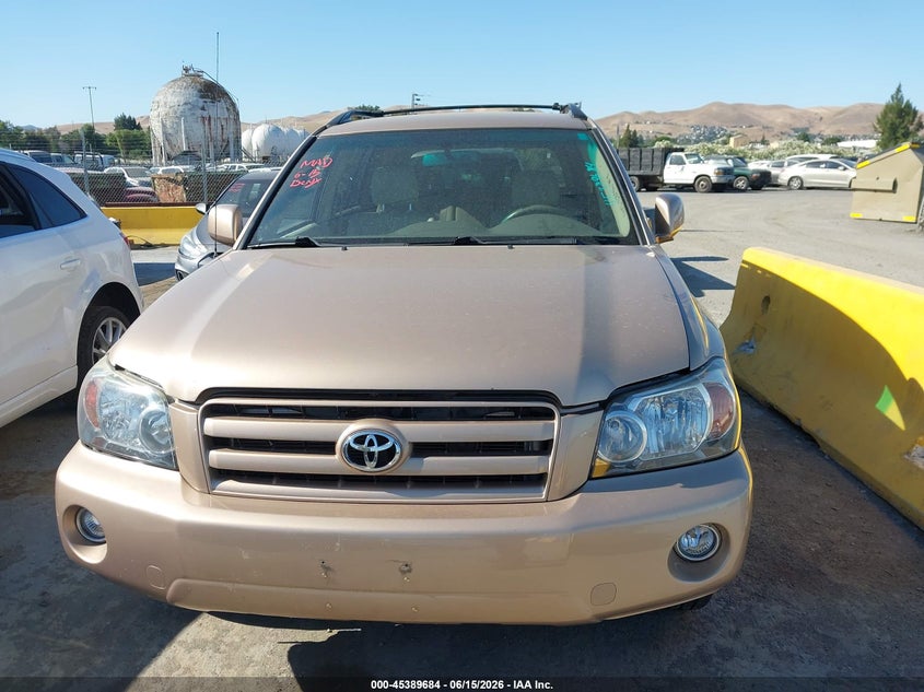 2007 Toyota Highlander VIN JTEGD21A370160661 IAAI salvage auction — NORMAL WEAR, Clear - Dealer Only (California), sold $900 on 2026-07-09 (photo 6)