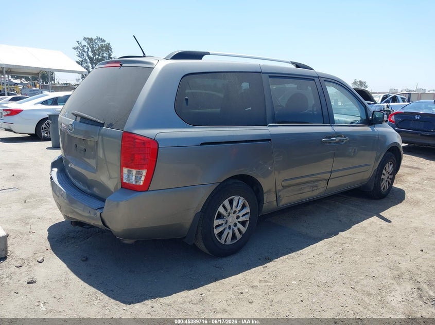 2011 Kia SEDONA VIN KNDMG4C75B6411150 IAAI salvage auction — NORMAL WEAR, Clear - Dealer Only (California), sold $400 on 2026-07-08 (photo 4)