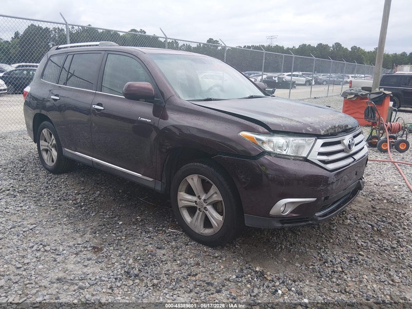 2012 Toyota Highlander VIN 5TDYK3EH1CS050906 IAAI salvage auction — NORMAL WEAR, Repossession Paperwork (Georgia), sold $4,525 on 2026-07-31 (photo 1)