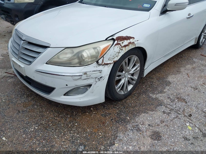 2012 Hyundai Genesis VIN KMHGC4DD8CU186244 IAAI salvage auction — LEFT FRONT, Original (Texas), sold $475 on 2026-07-15 (photo 6)