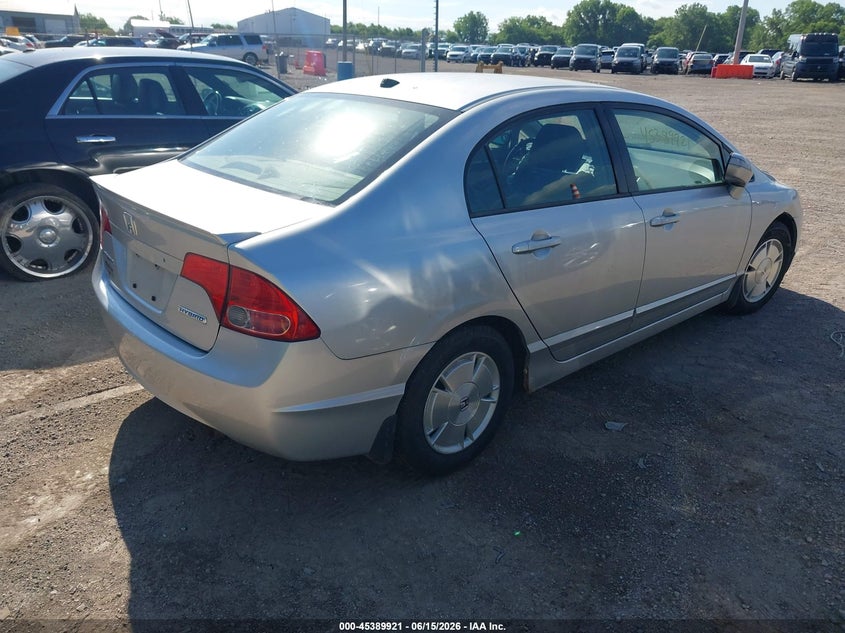 2007 Honda Civic hybrid VIN JHMFA36277S003976 IAAI salvage auction — NORMAL WEAR, Clear (Indiana), sold $350 on 2026-07-22 (photo 4)