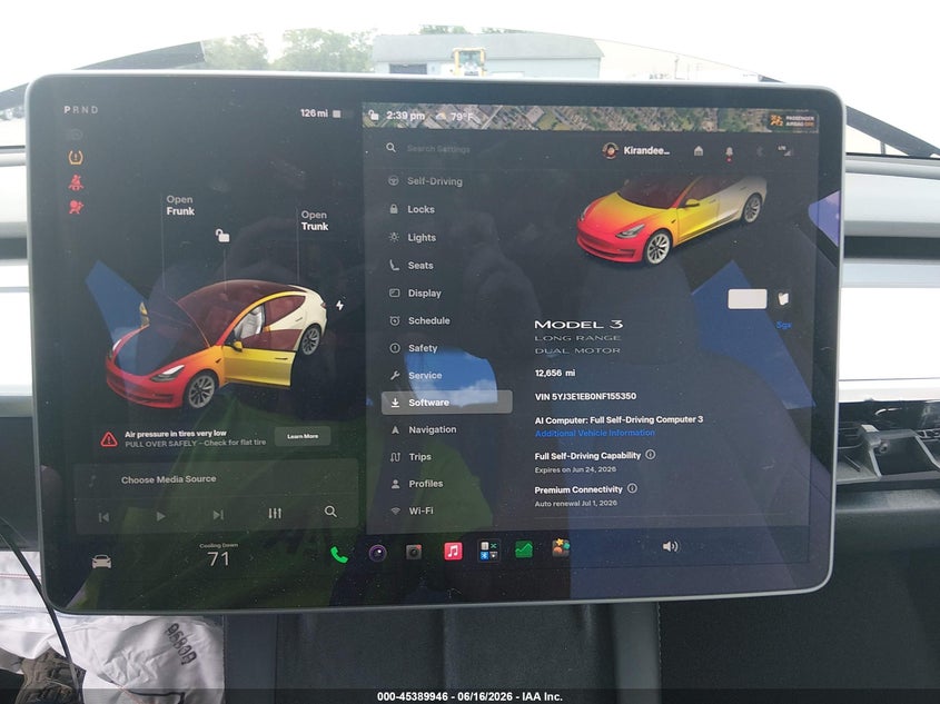 2022 Tesla Model 3 VIN 5YJ3E1EB0NF155350 IAAI salvage auction — RIGHT SIDE, Salvage Title, sold $9,300 on 2026-07-28 (photo 7)