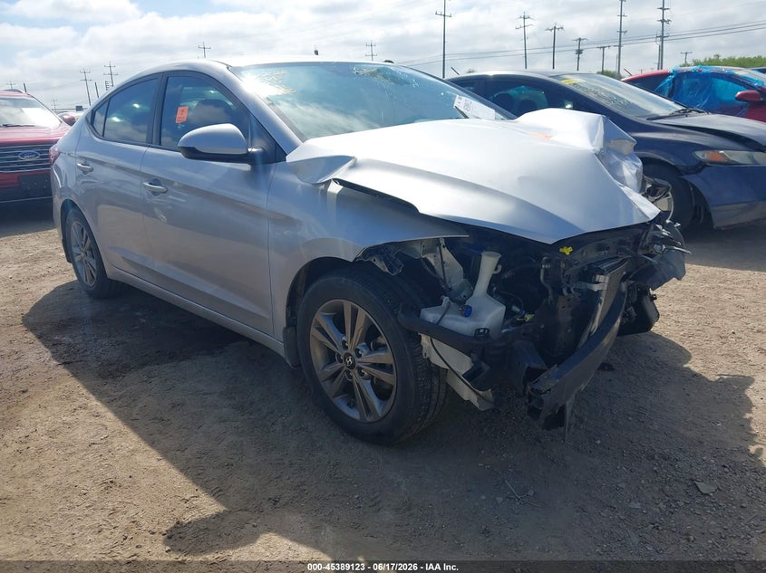 2018 Hyundai Elantra VIN KMHD84LF6JU508237 IAAI salvage auction — FRONT END, Salvage (Texas), sold $25 on 2026-07-27 (photo 1)