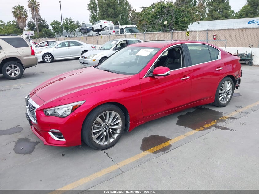 2021 Infiniti Q50 VIN JN1EV7BP4MM701913 IAAI salvage auction — REAR END, Salvage (California), sold $6,000 on 2026-07-29 (photo 2)