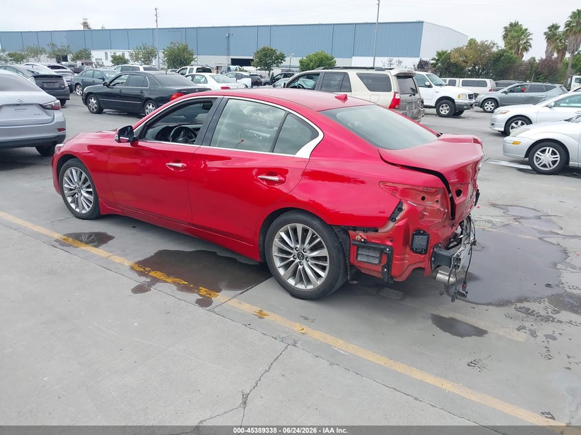 2021 Infiniti Q50 VIN JN1EV7BP4MM701913 IAAI salvage auction — REAR END, Salvage (California), sold $6,000 on 2026-07-29 (photo 3)