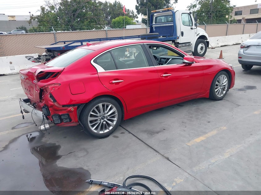 2021 Infiniti Q50 VIN JN1EV7BP4MM701913 IAAI salvage auction — REAR END, Salvage (California), sold $6,000 on 2026-07-29 (photo 4)