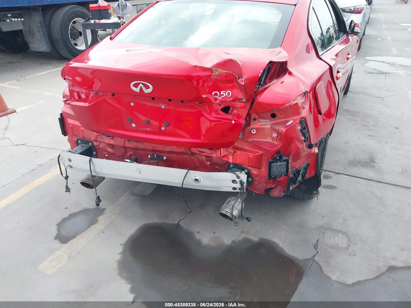 2021 Infiniti Q50 VIN JN1EV7BP4MM701913 IAAI salvage auction — REAR END, Salvage (California), sold $6,000 on 2026-07-29 (photo 6)