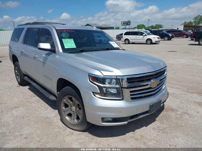 2019 Chevrolet Suburban VIN 1GNSKHKC6KR255816 IAAI salvage auction — LEFT FRONT, Salvage (Texas), sold $3,650 on 2026-07-09 (photo 1)