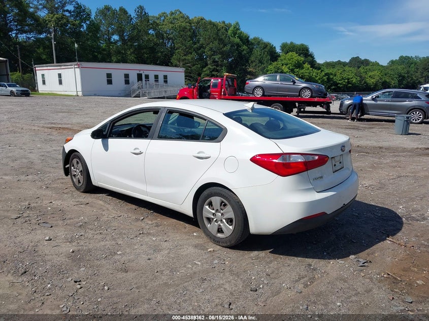 2016 Kia Forte VIN KNAFK4A6XG5620072 IAAI salvage auction — NORMAL WEAR, Clear (Georgia), sold $475 on 2026-07-17 (photo 3)