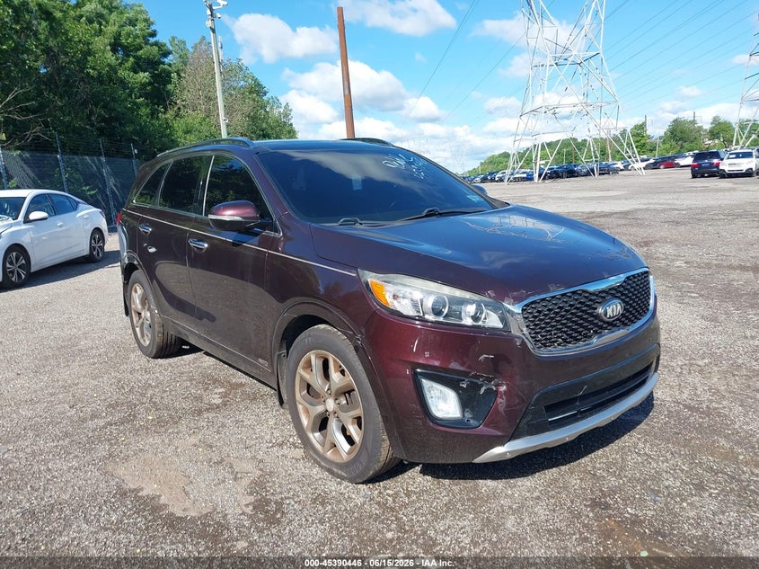 2016 Kia Sorento VIN 5XYPKDA50GG076946 IAAI salvage auction — NORMAL WEAR, Clear (Pennsylvania), sold $2,100 on 2026-07-24 (photo 1)