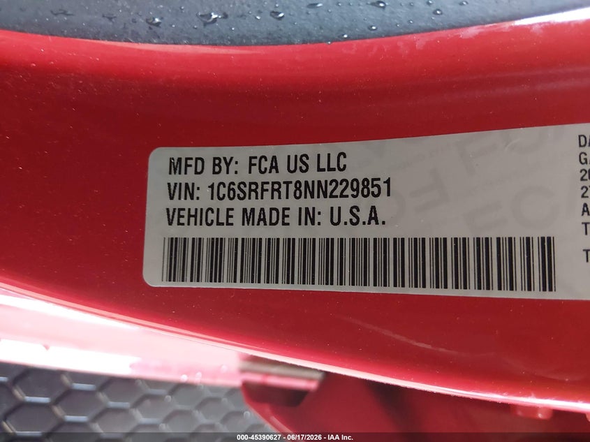 2022 Ram 1500 VIN 1C6SRFRT8NN229851 IAAI salvage auction — RIGHT SIDE, Salvage (Wisconsin), sold $10,100 on 2026-07-29 (photo 9)
