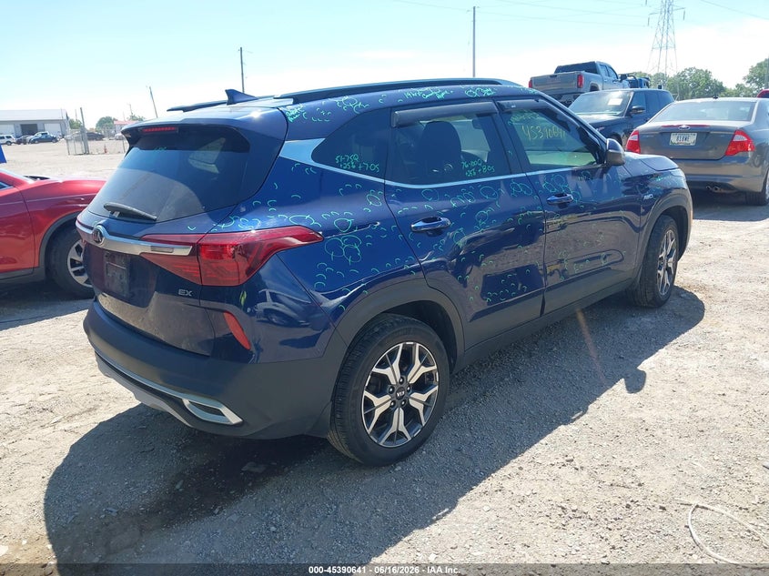 2021 Kia Seltos VIN KNDERCAA8M7155302 IAAI salvage auction — HAIL, Salvage (Indiana), sold $5,000 on 2026-07-22 (photo 4)