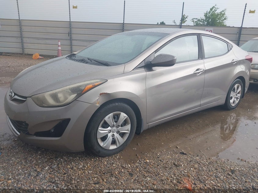 2016 Hyundai Elantra VIN 5NPDH4AEXGH748120 IAAI salvage auction — NORMAL WEAR, Clear (Alabama), sold $900 on 2026-07-21 (photo 2)