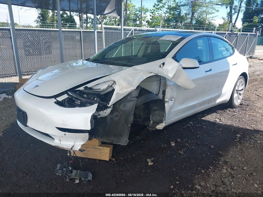 2022 Tesla Model 3 VIN 5YJ3E1EB7NF118098 IAAI salvage auction — LEFT FRONT, Salvage (Delaware), sold $6,000 on 2026-07-31 (photo 2)