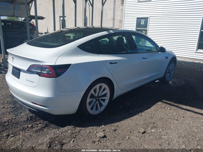 2022 Tesla Model 3 VIN 5YJ3E1EB7NF118098 IAAI salvage auction — LEFT FRONT, Salvage (Delaware), sold $6,000 on 2026-07-31 (photo 4)