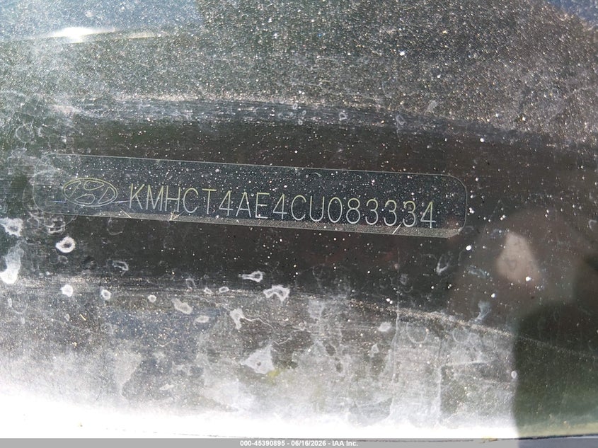 2012 Hyundai Accent VIN KMHCT4AE4CU083334 IAAI salvage auction — NORMAL WEAR, Peddle Clear Public-Restricted (Oregon), sold $200 on 2026-07-29 (photo 9)