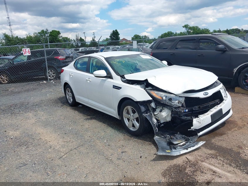 2015 Kia Optima VIN 5XXGM4A73FG507911 IAAI salvage auction — FRONT END, Clear (Virginia), sold $600 on 2026-07-14 (photo 1)
