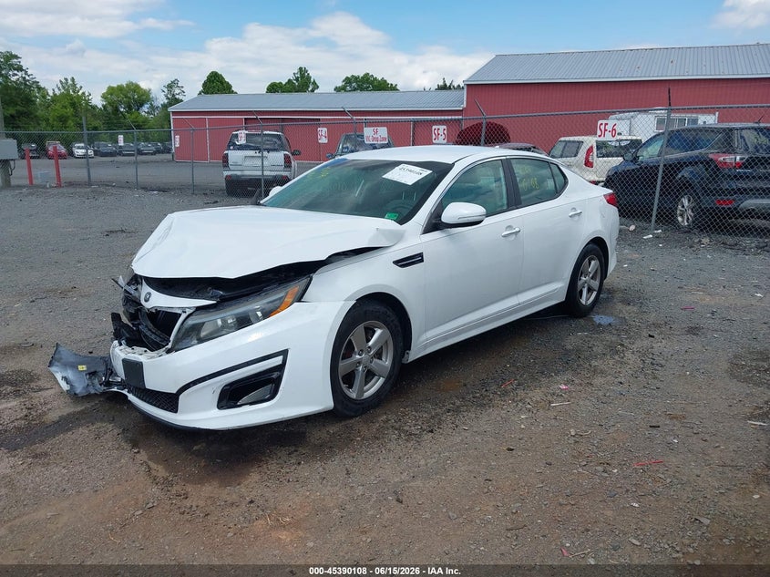 2015 Kia Optima VIN 5XXGM4A73FG507911 IAAI salvage auction — FRONT END, Clear (Virginia), sold $600 on 2026-07-14 (photo 2)