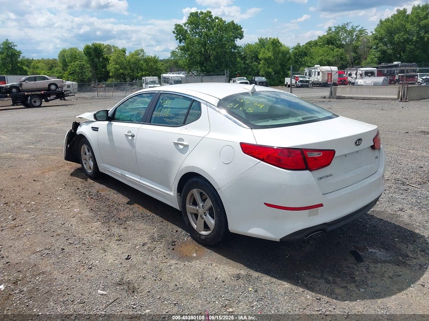 2015 Kia Optima VIN 5XXGM4A73FG507911 IAAI salvage auction — FRONT END, Clear (Virginia), sold $600 on 2026-07-14 (photo 3)