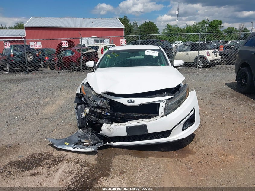 2015 Kia Optima VIN 5XXGM4A73FG507911 IAAI salvage auction — FRONT END, Clear (Virginia), sold $600 on 2026-07-14 (photo 6)