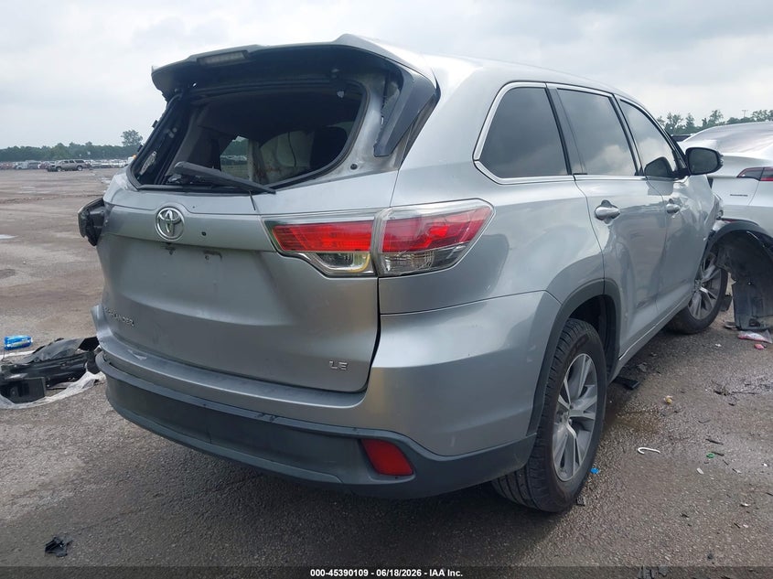 2015 Toyota Highlander VIN 5TDZKRFH4FS106430 IAAI salvage auction — ALL OVER, Salvage (Louisiana), sold $500 on 2026-07-21 (photo 4)