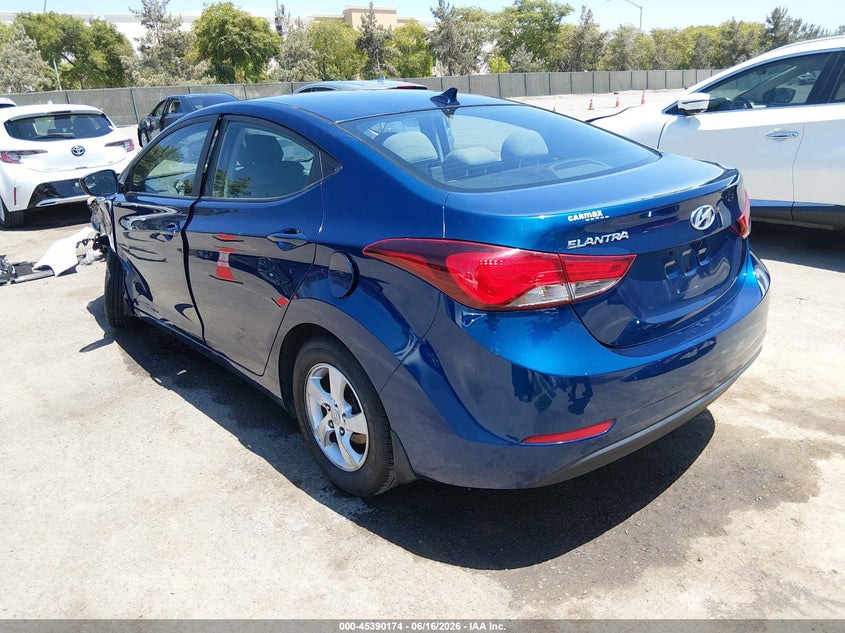 2015 Hyundai Elantra VIN 5NPDH4AE1FH612814 IAAI salvage auction — LEFT FRONT, Salvage Title, sold $1,350 on 2026-07-28 (photo 3)