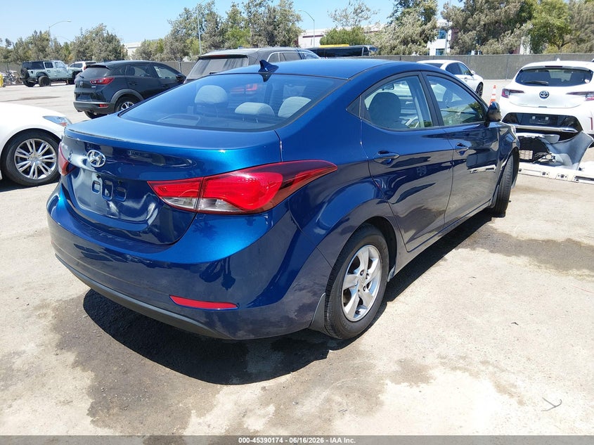 2015 Hyundai Elantra VIN 5NPDH4AE1FH612814 IAAI salvage auction — LEFT FRONT, Salvage Title, sold $1,350 on 2026-07-28 (photo 4)