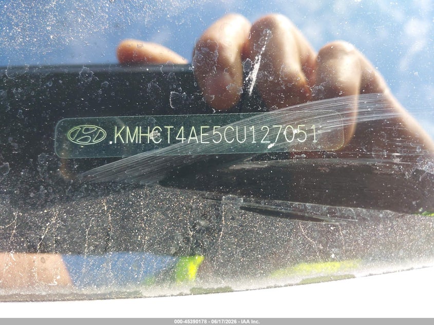 2012 Hyundai Accent VIN KMHCT4AE5CU127051 IAAI salvage auction — NORMAL WEAR, Clear (New Jersey), sold $425 on 2026-07-29 (photo 9)