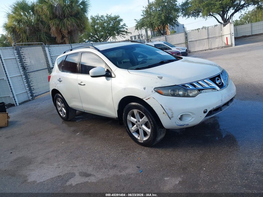 2010 Nissan Murano VIN JN8AZ1MW6AW107538 IAAI salvage auction — FRONT END, Clear (Florida), sold $225 on 2026-07-22 (photo 1)