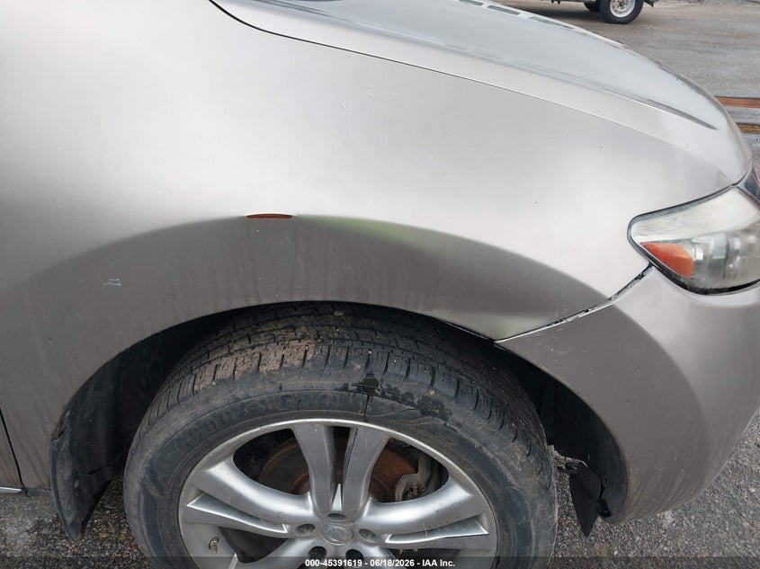 2010 Nissan Murano VIN JN8AZ1MWXAW113780 IAAI salvage auction — RIGHT FRONT, Clear (Kansas), sold $400 on 2026-07-31 (photo 6)