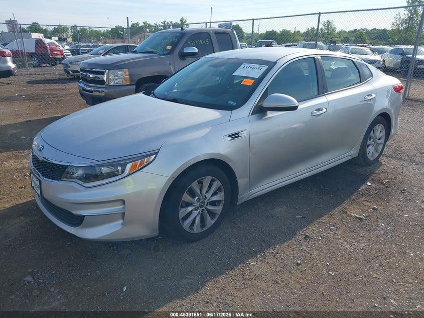 2016 Kia Optima VIN 5XXGT4L35GG076745 IAAI salvage auction — UNKNOWN, Salvage Title, sold $1,150 on 2026-07-23 (photo 2)
