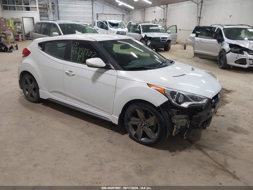 2013 Hyundai Veloster VIN KMHTC6AE8DU179027 IAAI salvage auction — FRONT END, Salvage (Pennsylvania), sold $500 on 2026-07-16 (photo 1)